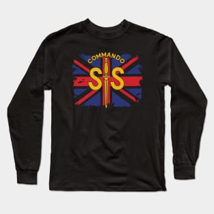 WW2 British Army No2 Commando SAS Badge with Union Jack Long Sleeve T-Shirt